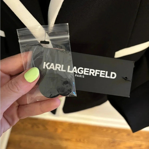 Karl Lagerfeld [8] Contrast-Trim Blazer NWT - Picture 5 of 8